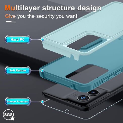 RMOCR Case for Moto G Stylus 5G 2022 with Tempered Glass Screen Protector,Heavy Duty Rugged Shockproof Full Body Protective Phone Cover,Black Matte in Saudi Arabia