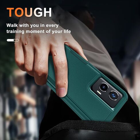 RMOCR Case for Moto G Stylus 5G 2022 with Tempered Glass Screen Protector,Heavy Duty Rugged Shockproof Full Body Protective Phone Cover,Black Matte in Saudi Arabia