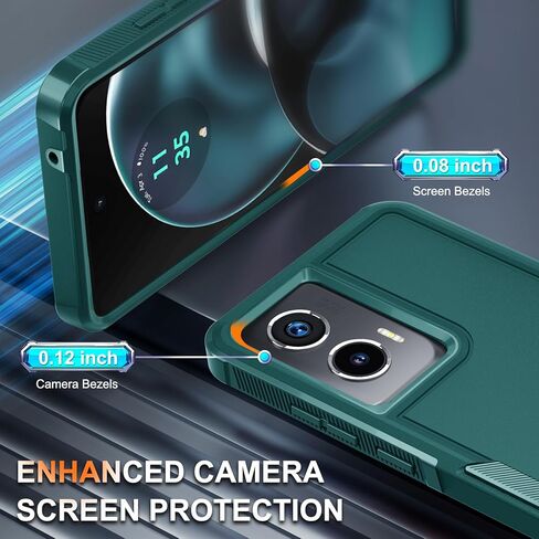 RMOCR Case for Moto G Stylus 5G 2022 with Tempered Glass Screen Protector,Heavy Duty Rugged Shockproof Full Body Protective Phone Cover,Black Matte in Saudi Arabia