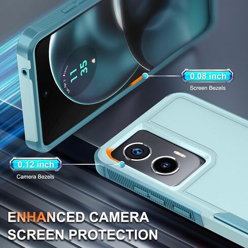 RMOCR Case for Moto G Stylus 5G 2022 with Tempered Glass Screen Protector,Heavy Duty Rugged Shockproof Full Body Protective Phone Cover,Black Matte in Saudi Arabia