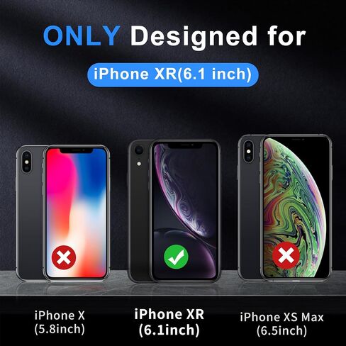 حافظة مغناطيسية قوية لهاتف iPhone XR، [متوافقة مع Magsafe] [تم اختبار السقوط من الدرجة العسكرية بطول 20 قدمًا] حافظة حماية متينة متينة بطبقة مزدوجة مقاومة للصدمات - 6.1 بوصة (أسود) in Kuwait