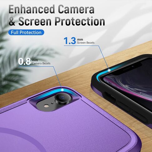 حافظة مغناطيسية قوية لهاتف iPhone XR، [متوافقة مع Magsafe] [تم اختبار السقوط من الدرجة العسكرية بطول 20 قدمًا] حافظة حماية متينة متينة بطبقة مزدوجة مقاومة للصدمات - 6.1 بوصة (أسود) in Kuwait