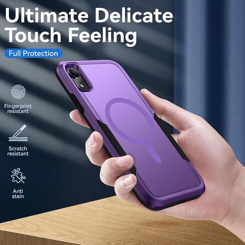 حافظة مغناطيسية قوية لهاتف iPhone XR، [متوافقة مع Magsafe] [تم اختبار السقوط من الدرجة العسكرية بطول 20 قدمًا] حافظة حماية متينة متينة بطبقة مزدوجة مقاومة للصدمات - 6.1 بوصة (أسود) in Kuwait