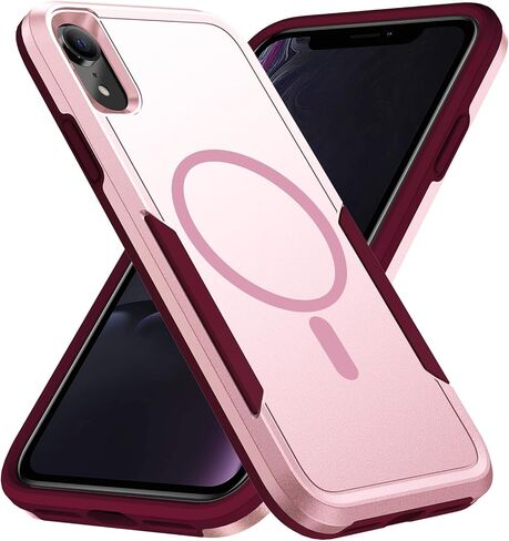 حافظة مغناطيسية قوية لهاتف iPhone XR، [متوافقة مع Magsafe] [تم اختبار السقوط من الدرجة العسكرية بطول 20 قدمًا] حافظة حماية متينة متينة بطبقة مزدوجة مقاومة للصدمات - 6.1 بوصة (أسود) in Kuwait