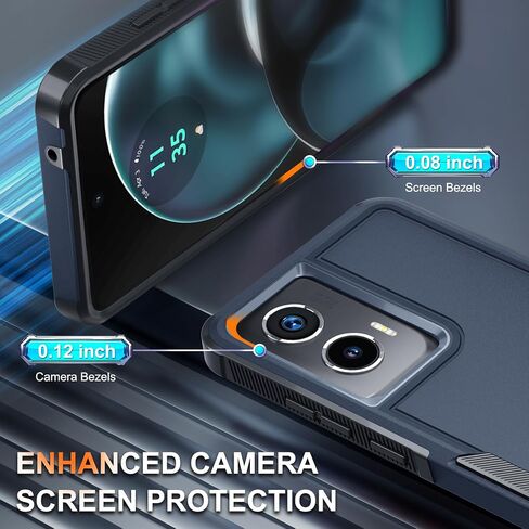 RMOCR Case for Moto G Stylus 5G 2022 with Tempered Glass Screen Protector,Heavy Duty Rugged Shockproof Full Body Protective Phone Cover,Black Matte in Saudi Arabia