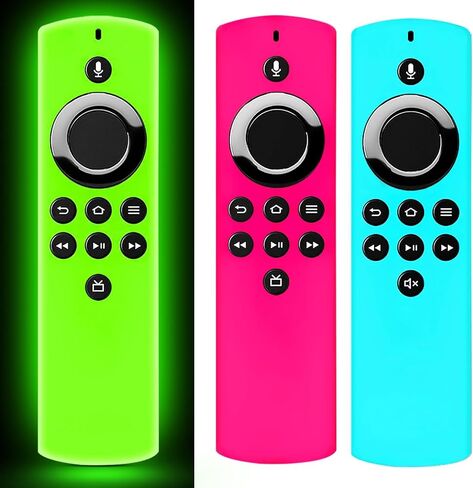 2Packs Remote Cover for TV Stick Lite 2020 Release, Anti-Slip Silicone Protective Case Compatible with TVStick Voice Remote Control Glow in The Dark(Green & Blue) in Saudi Arabia
