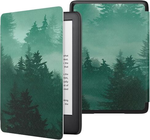 حافظة MoKo تناسب جهاز Kindle مقاس 6 بوصات (الجيل العاشر، إصدار 2019)، غطاء حماية أنحف مع خاصية التنبيه/السكون التلقائي، لن يناسب جهاز Kindle Paperwhite الجيل العاشر 2018 - غابة خضراء in Saudi Arabia