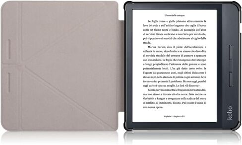 غطاء القارئ الإلكتروني لجهاز Kobo Libra H2O N873 (إصدار 2019)، حافظة جلدية رفيعة للغاية وخفيفة الوزن مع حامل لكتاب Kobo Libra H2O 7 بوصة (أسود) in Kuwait