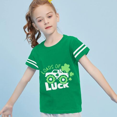 DDSOL سانت باتريك تي شيرت طفل صبي فتاة محظوظ البرسيم شامروك قميص القطن قصير الأكمام طفل الأيرلندية سانت تي شيرت in Kuwait