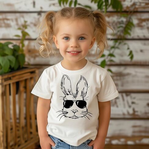 Easter Shirt for Toddler,Funny Bunny Peeps Cute Rabbit Boy Girl T-Shirt, Short Sleeve Easter Tee, Size: 5T-1T in Saudi Arabia