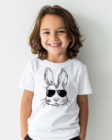 Easter Shirt for Toddler,Funny Bunny Peeps Cute Rabbit Boy Girl T-Shirt, Short Sleeve Easter Tee, Size: 5T-1T in Saudi Arabia