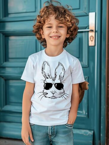 Easter Shirt for Toddler,Funny Bunny Peeps Cute Rabbit Boy Girl T-Shirt, Short Sleeve Easter Tee, Size: 5T-1T in Saudi Arabia