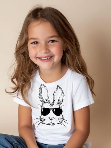 Easter Shirt for Toddler,Funny Bunny Peeps Cute Rabbit Boy Girl T-Shirt, Short Sleeve Easter Tee, Size: 5T-1T in Saudi Arabia