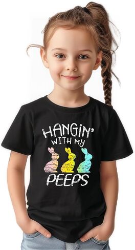 Easter Shirt for Toddler,Funny Bunny Peeps Cute Rabbit Boy Girl T-Shirt, Short Sleeve Easter Tee, Size: 5T-1T in Saudi Arabia