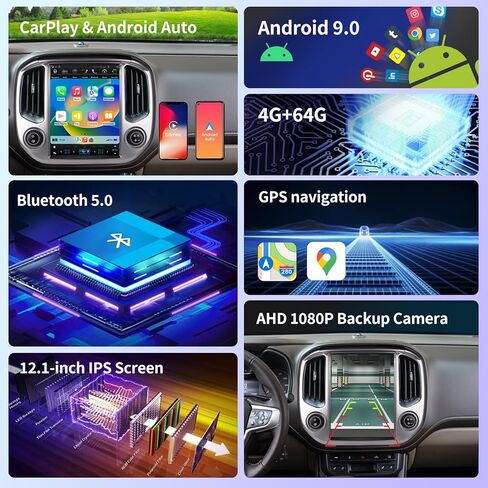 ستيريو راديو السيارة لسيارة شيفروليه كولورادو جي إم سي كانيون 2015-2018 استبدال الراديو Android Auto Car Play GPS Navigation شاشة عمودية طراز Tesla مع DSP في Dash Headunit مشغل الوسائط المتعددة الصوت in Kuwait