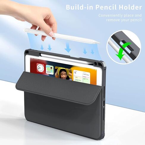 AnMengXinLing iPad 10th Gen Keyboard Case, 10.9 inch 2022, Magnetic Detachable Keyboard Case with Pencil Holder, Bluetooth, Rotating Stand, Clear Back (Pink) in Kuwait