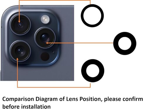 Rear Camera Glass Replacement for iPhone 15 Pro Max with Tape Pre-Installed +Repair Tools in Kuwait