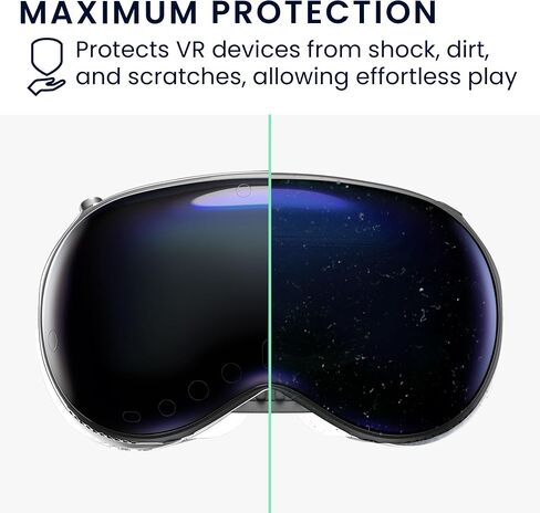 غطاء حماية لسماعات الواقع الافتراضي kwmobile متوافق مع غطاء Apple Vision Pro - حافظة حماية شفافة للواقع الافتراضي - شفاف in Kuwait
