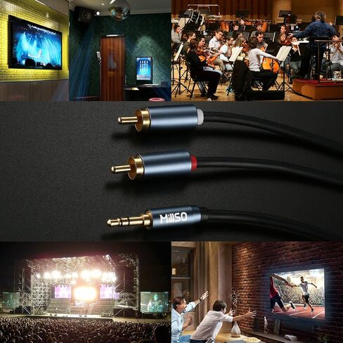 MillSO RCA to 3.5mm Adapter AUX Cable 3.5 mm 1/8 to RCA Male Premium Stereo Audio Cord for Connects a Smartphone, Tablet, or MP3 Player to a Speaker, or Other RCA Devices – 3.3ft/1m in Saudi Arabia