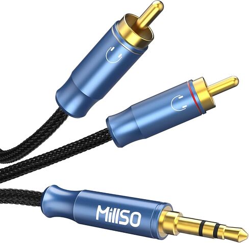 MillSO RCA to 3.5mm Adapter AUX Cable 3.5 mm 1/8 to RCA Male Premium Stereo Audio Cord for Connects a Smartphone, Tablet, or MP3 Player to a Speaker, or Other RCA Devices – 3.3ft/1m in Saudi Arabia