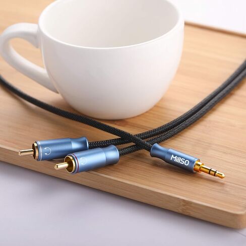 MillSO RCA to 3.5mm Adapter AUX Cable 3.5 mm 1/8 to RCA Male Premium Stereo Audio Cord for Connects a Smartphone, Tablet, or MP3 Player to a Speaker, or Other RCA Devices – 3.3ft/1m in Saudi Arabia