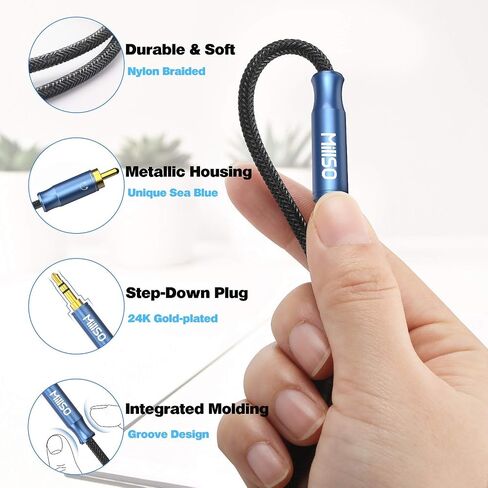 MillSO RCA to 3.5mm Adapter AUX Cable 3.5 mm 1/8 to RCA Male Premium Stereo Audio Cord for Connects a Smartphone, Tablet, or MP3 Player to a Speaker, or Other RCA Devices – 3.3ft/1m in Saudi Arabia