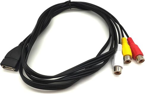 كابل USB إلى 3RCA، Haokiang 5 أقدام/1.5 متر USB 2.0 أنثى إلى 3 RCA أنثى جاك مقسم الصوت والفيديو AV كابل سلك محول مركب (USB F/3RCA F) in Kuwait