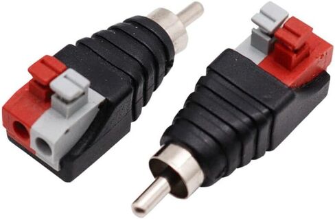 مكبر صوت Qaoquda Phono RCA ذكر إلى AV 2 طرف لولبي أنثى شريط صوتي فيديو ضغط زنبركي نوع محول موصل Balun (عبوة من قطعتين) (RCA M) in Kuwait