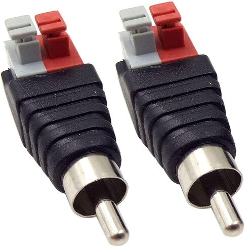 مكبر صوت Qaoquda Phono RCA ذكر إلى AV 2 طرف لولبي أنثى شريط صوتي فيديو ضغط زنبركي نوع محول موصل Balun (عبوة من قطعتين) (RCA M) in Kuwait