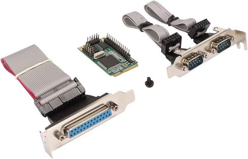 Mini PCIe Combo Serial Parallel Expansion Card, PCI Express to Printer LPT Port RS232 Com Port Adapter, 6Gbs 2 RS 232 Port 1 DP25 Pin for Printers, Scanners Plotters in Saudi Arabia