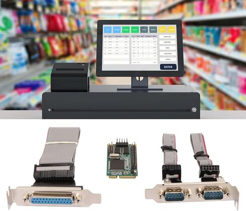 Mini PCIe Combo Serial Parallel Expansion Card, PCI Express to Printer LPT Port RS232 Com Port Adapter, 6Gbs 2 RS 232 Port 1 DP25 Pin for Printers, Scanners Plotters in Saudi Arabia