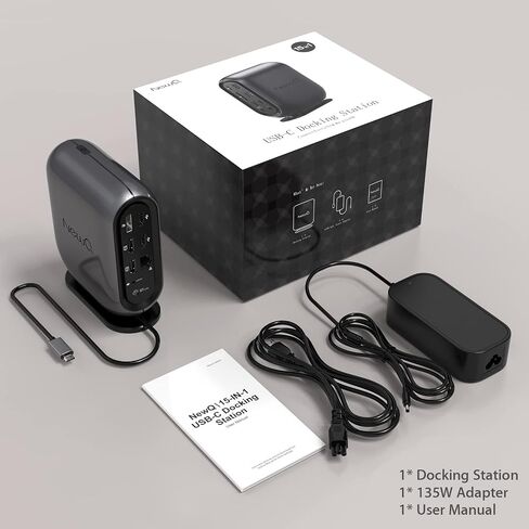 شاشة ثلاثية لقاعدة إرساء USB C مع محول طاقة، 2 HDMI، DP، 4 USB-A، USB-C، 2 صوت، إيثرنت، فتحة SD/TF، ​​2 PDOUT، لأجهزة MacBook/HP/Dell/Acer/Lenovo/ASUS، إلخ in Saudi Arabia