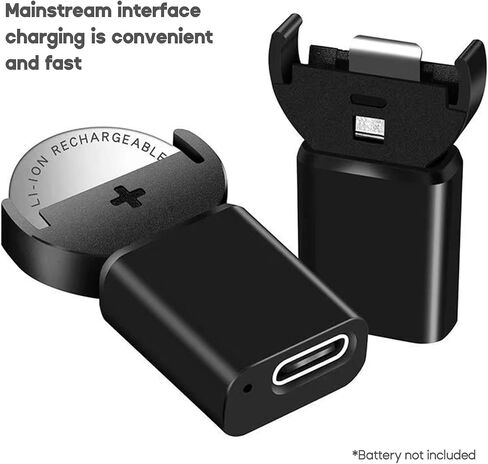Black Rechargeable Button Charger Mini Lithium Coin USB for LIR2032 LIR1632 LIR2025 LIR2016 Small Charger,Health and Household in Saudi Arabia