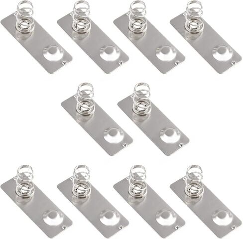 Heyiarbeit 50Pcs Battery Springs AA Metal Contact Plate Replacement Negative to Positive Conversion Spring Contact for Remote Control Battery Charger Inner Semicircle Nickle Plated 26.5x12mm in Saudi Arabia