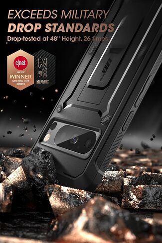 SUPCASE for Google Pixel 8 Pro Case 2023 with Screen Protector &Stand,Black in Saudi Arabia