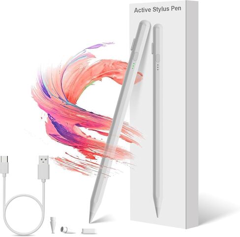 قلم شاشة لجهاز iPad، قلم Apple مع شحن سريع، رفض راحة اليد، حساسية للإمالة، قلم iPad بشاشة لمس نشطة لعام 2018-2024 iPad Pro 12.9 بوصة/11 بوصة، iPad 10/9/8/7/6، iPad Air 5/4 /3، آيباد ميني 6/5 in Saudi Arabia