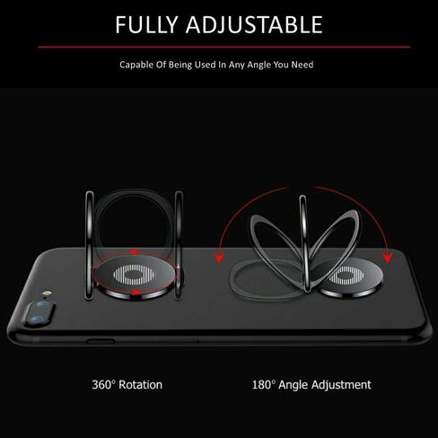 Cell Phone Ring Holder Grip Finger Kickstand Turns 360° Degrees & 180° Degrees Adjustable to Fit Your Needs Helps Stabilize Phone for Selfies 4 Colors Available iPhone Stand Phone Grip 62728 Rose Gold in Saudi Arabia