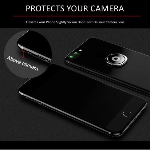 Cell Phone Ring Holder Grip Finger Kickstand Turns 360° Degrees & 180° Degrees Adjustable to Fit Your Needs Helps Stabilize Phone for Selfies 4 Colors Available iPhone Stand Phone Grip 62728 Rose Gold in Saudi Arabia