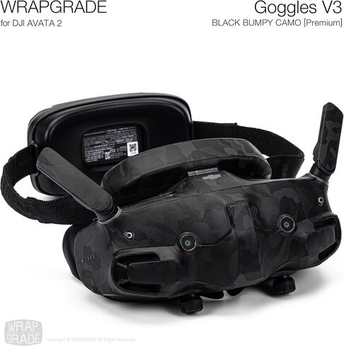 ملصقات جلدية WRAPGRADE متوافقة مع نظارات DJI 3 (مموهة باللون الأسود) in Kuwait