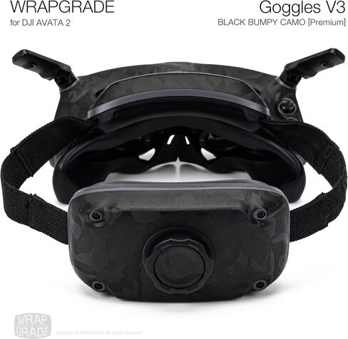 ملصقات جلدية WRAPGRADE متوافقة مع نظارات DJI 3 (مموهة باللون الأسود) in Kuwait
