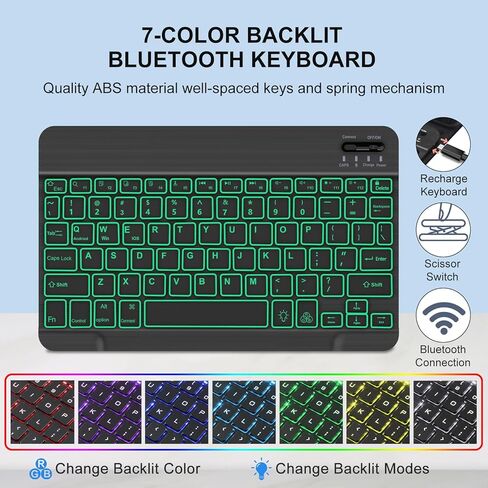 Keyboard Case for iPad 9th/8th/7th Generation 10.2 inch 2021/2020/2019, Slim Smart Folio Case with Pencil Holder, Detachable Wireless Bluetooth Keyboard, Soft TPU Cover for iPad 9th Gen 2021, Grey in Saudi Arabia
