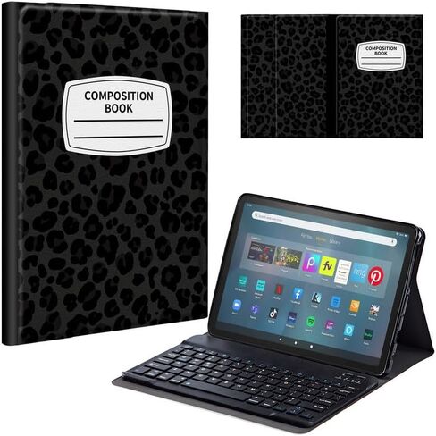Keyboard Case for Kindle Fire Max 11 (13th Generation, 2023 Release), PU Leather Keyboard Cover with Removable Wireless Bluetooth Keyboard and Auto Wake/Sleep, Composition in Saudi Arabia