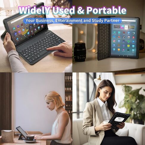 Keyboard Case for Kindle Fire Max 11 (13th Generation, 2023 Release), PU Leather Keyboard Cover with Removable Wireless Bluetooth Keyboard and Auto Wake/Sleep, Composition in Saudi Arabia