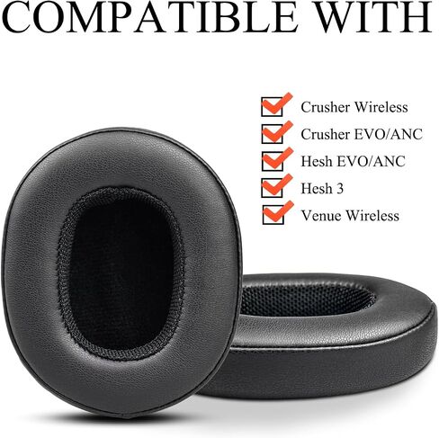 استبدال وسائد الأذن لسماعات Skullcandy Crusher Wireless، Crusher ANC/EVO، Hesh ANC/EVO، Hesh 3، مناسبة أيضًا لسماعات Skullcandy Venue، راحة محسنة وجلد متين in Kuwait