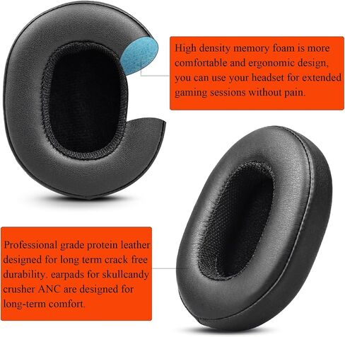 استبدال وسائد الأذن لسماعات Skullcandy Crusher Wireless، Crusher ANC/EVO، Hesh ANC/EVO، Hesh 3، مناسبة أيضًا لسماعات Skullcandy Venue، راحة محسنة وجلد متين in Kuwait