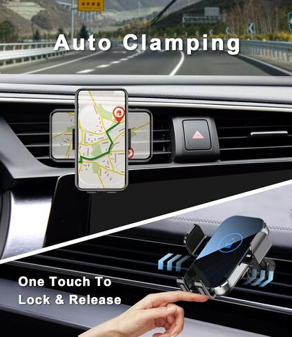 Wireless Car Charger Mount, 15W Fast Charging Auto Clamping Car Charger Holder for iPhone/Samsung for iPhone 15 14 13 12 11 Pro,Samsung Galaxy S23 Ultra S22 S21 S20, S10+ S9+(Silver) in Saudi Arabia