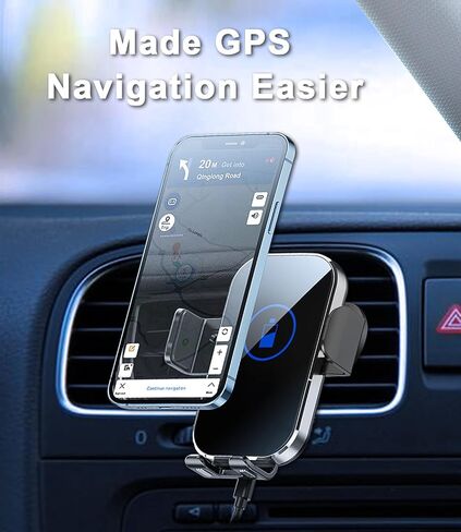 Wireless Car Charger Mount, 15W Fast Charging Auto Clamping Car Charger Holder for iPhone/Samsung for iPhone 15 14 13 12 11 Pro,Samsung Galaxy S23 Ultra S22 S21 S20, S10+ S9+(Silver) in Saudi Arabia