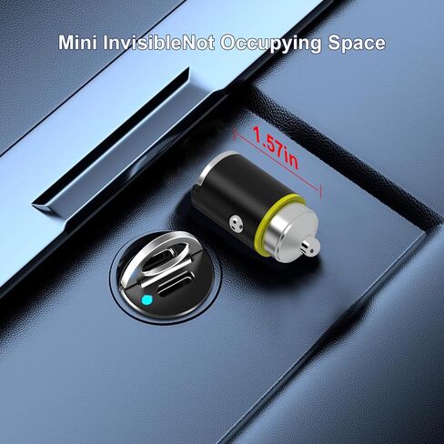 شاحن سيارة USB C بقدرة 45 وات، ومحول سيارة سريع الشحن بمنافذ USB-C مزدوجة، وشاحن USB صغير ولاعة سجائر لهاتف iPhone 14 13 Pro Max iPad Samsung Galaxy S22 S21 Ultra Plus Google Pixel والمزيد in Kuwait