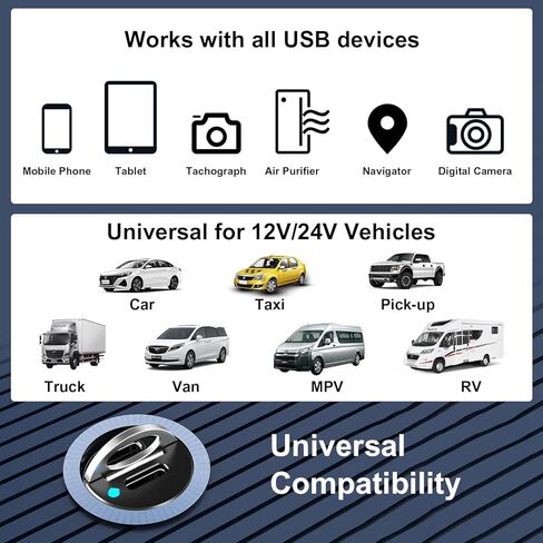 شاحن سيارة USB C بقدرة 45 وات، ومحول سيارة سريع الشحن بمنافذ USB-C مزدوجة، وشاحن USB صغير ولاعة سجائر لهاتف iPhone 14 13 Pro Max iPad Samsung Galaxy S22 S21 Ultra Plus Google Pixel والمزيد in Kuwait
