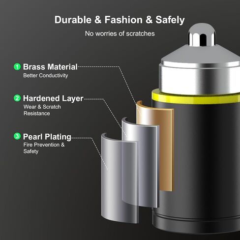شاحن سيارة USB C بقدرة 45 وات، ومحول سيارة سريع الشحن بمنافذ USB-C مزدوجة، وشاحن USB صغير ولاعة سجائر لهاتف iPhone 14 13 Pro Max iPad Samsung Galaxy S22 S21 Ultra Plus Google Pixel والمزيد in Kuwait